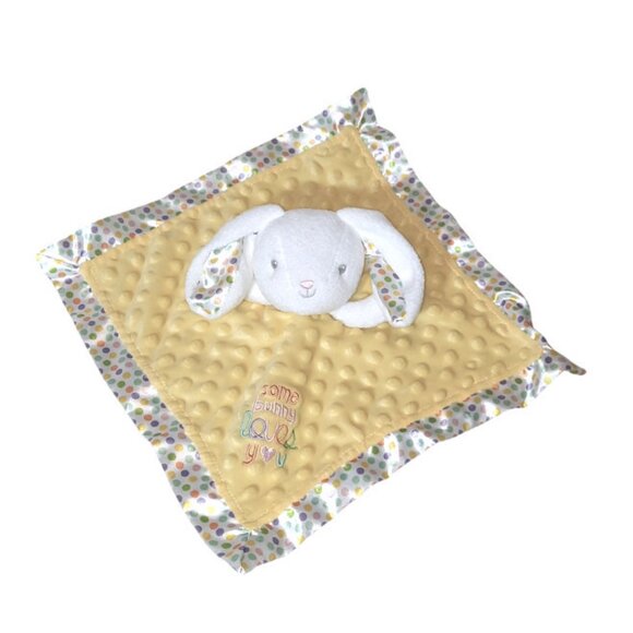 2022 Baby Starters "Some Bunny Loves You" Minky Lovey Security Blanket 13" X 13" - Picture 2 of 6